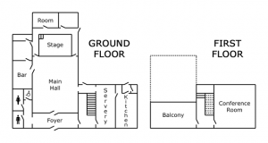 The floor plan of the Cromarty Hall.